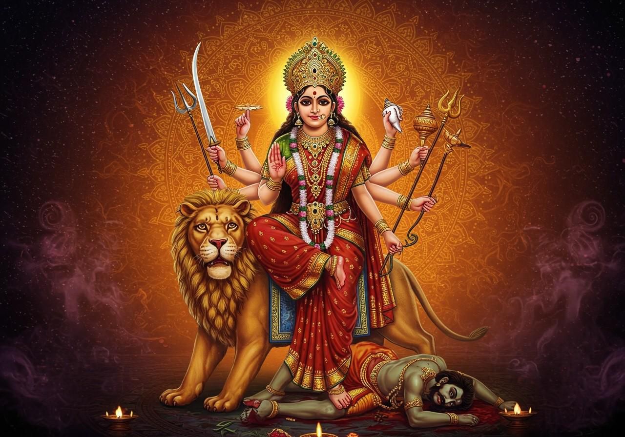 दुर्गे दुर्गट भारी आरती मराठी